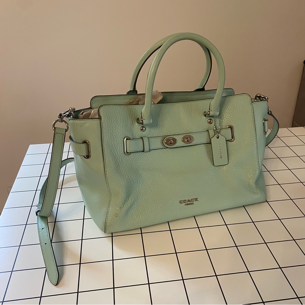 Coach Sea Foam Leather Purse